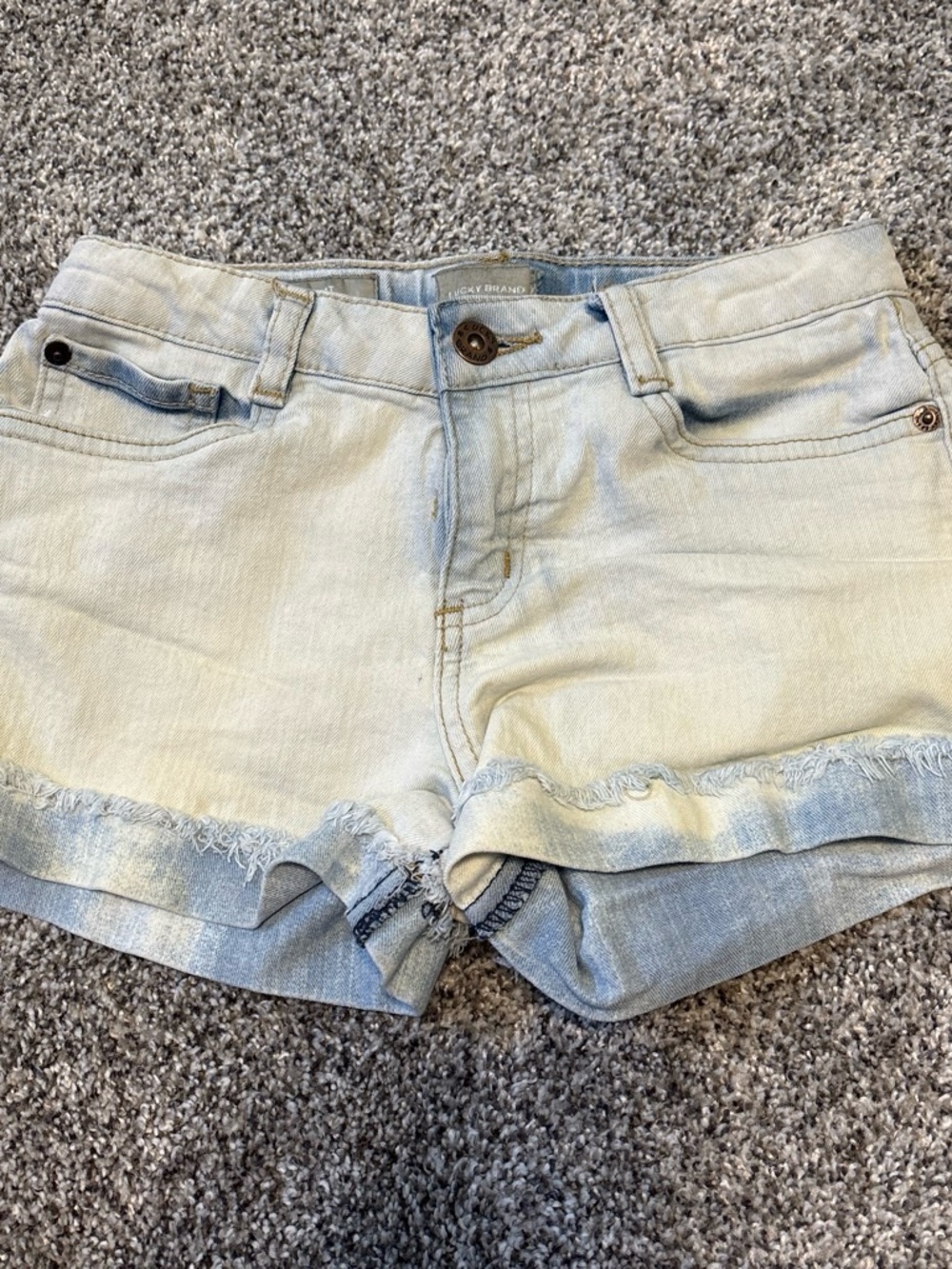 Lucky Brand Light Blue Denim Roll-Hem Kids Shorts